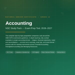 Accounting (Grade 12) Study Pack- eBook
